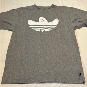 Adidas Gray Tee with Black and White Logo